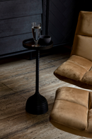 Black Aluminum Pedestal Side Table | Dutchbone Turner | Oroatrade.com