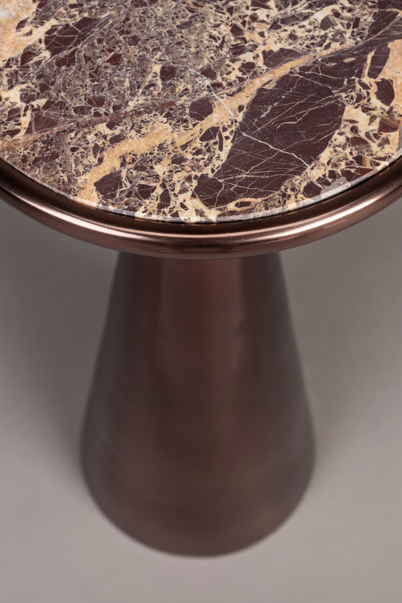 Brown Marble Side Table | Dutchbone Mount | Oroatrade.com