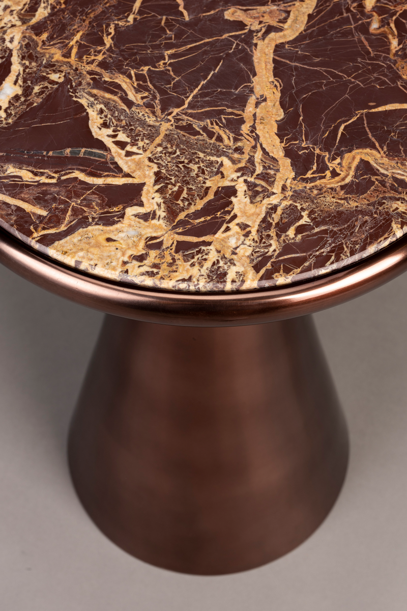 Brown Marble Side Table | Dutchbone Mount | Oroatrade.com