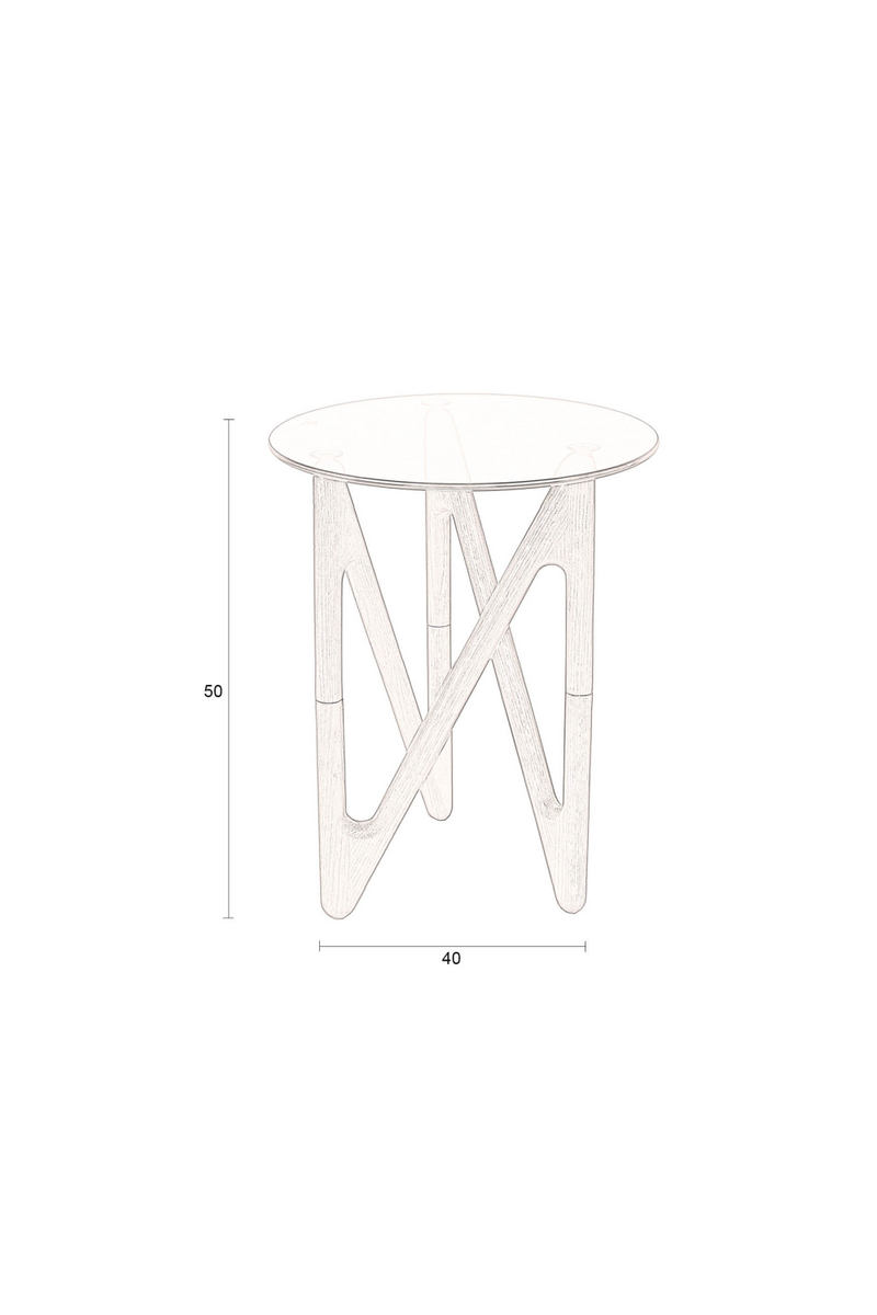 Round Glass Retro Side Table | Dutchbone Naia | Oroatrade.com