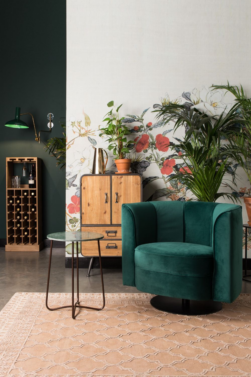 Green Velvet Accent Chair | Dutchbone Flower | Oroatrade.com