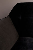 Black Velvet 2-Seater Sofa | Dutchbone Kate | Oroatrade.com