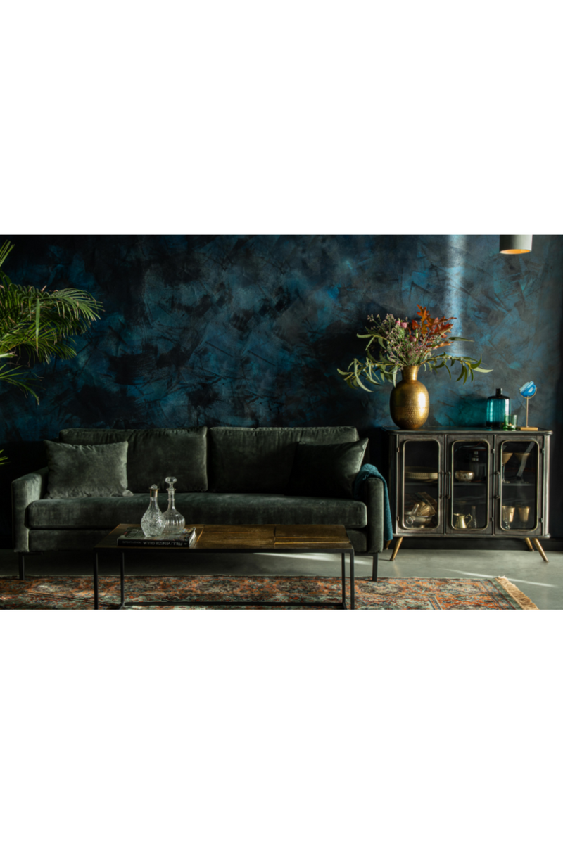 Green Upholstered 3-Seater Sofa | Dutchbone Houda | Oroatrade.com