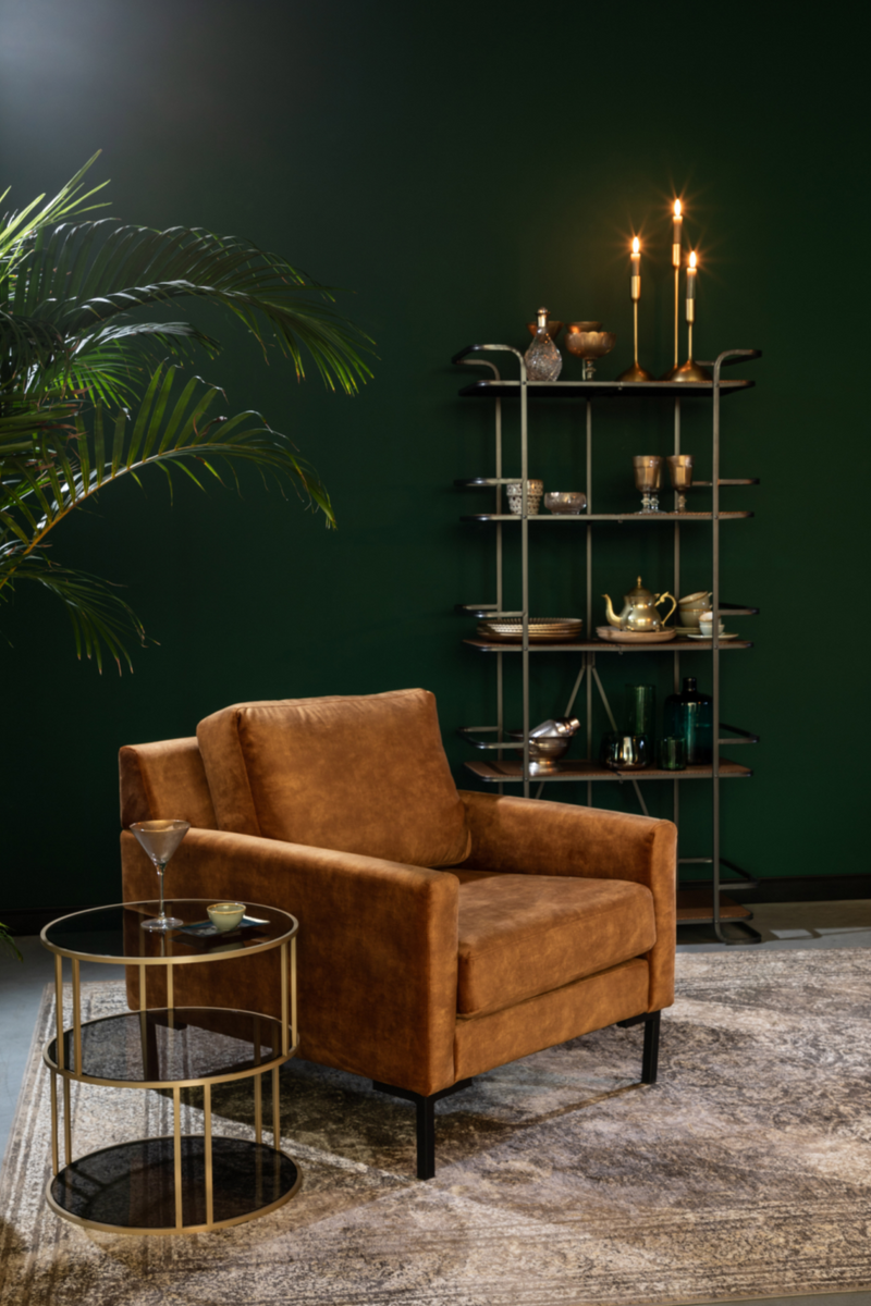 Caramel Upholstered 1-Seater Sofa | Dutchbone Houda | Oroatrade.com