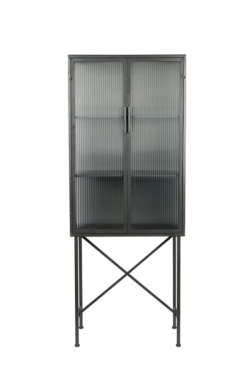 Ribbed Glass Door Cabinet | Dutchbone Boli | Oroatrade.com