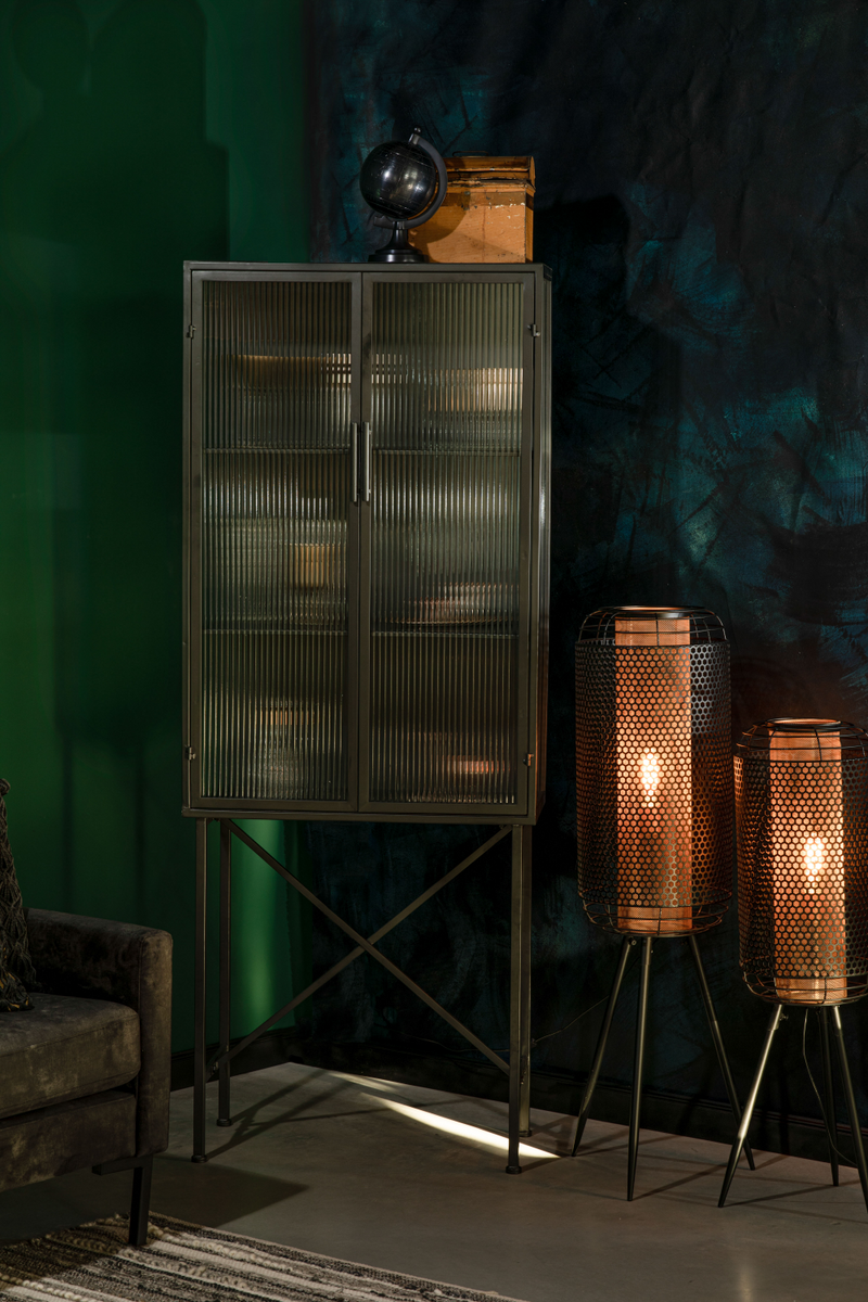 Ribbed Glass Door Cabinet | Dutchbone Boli | Oroatrade.com