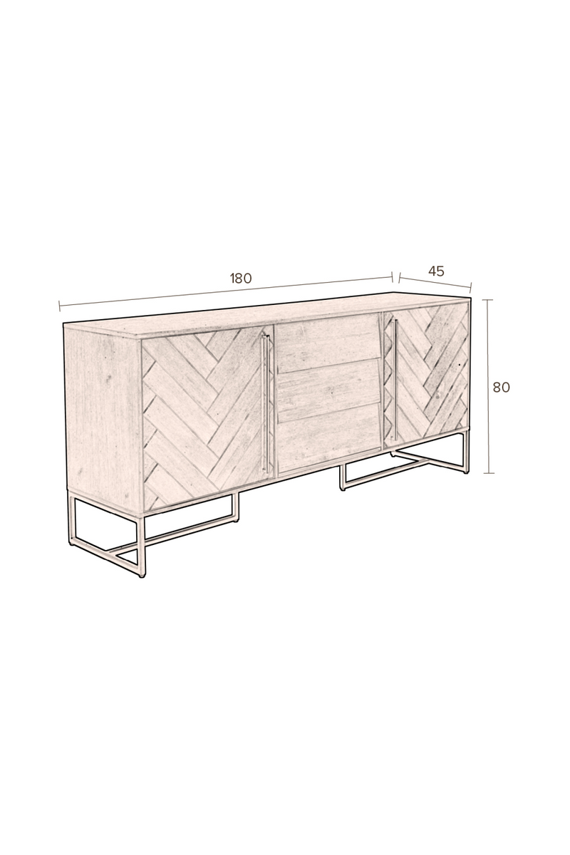 5 Compartment Wood Sideboard | Dutchbone Class | Oroatrade.com