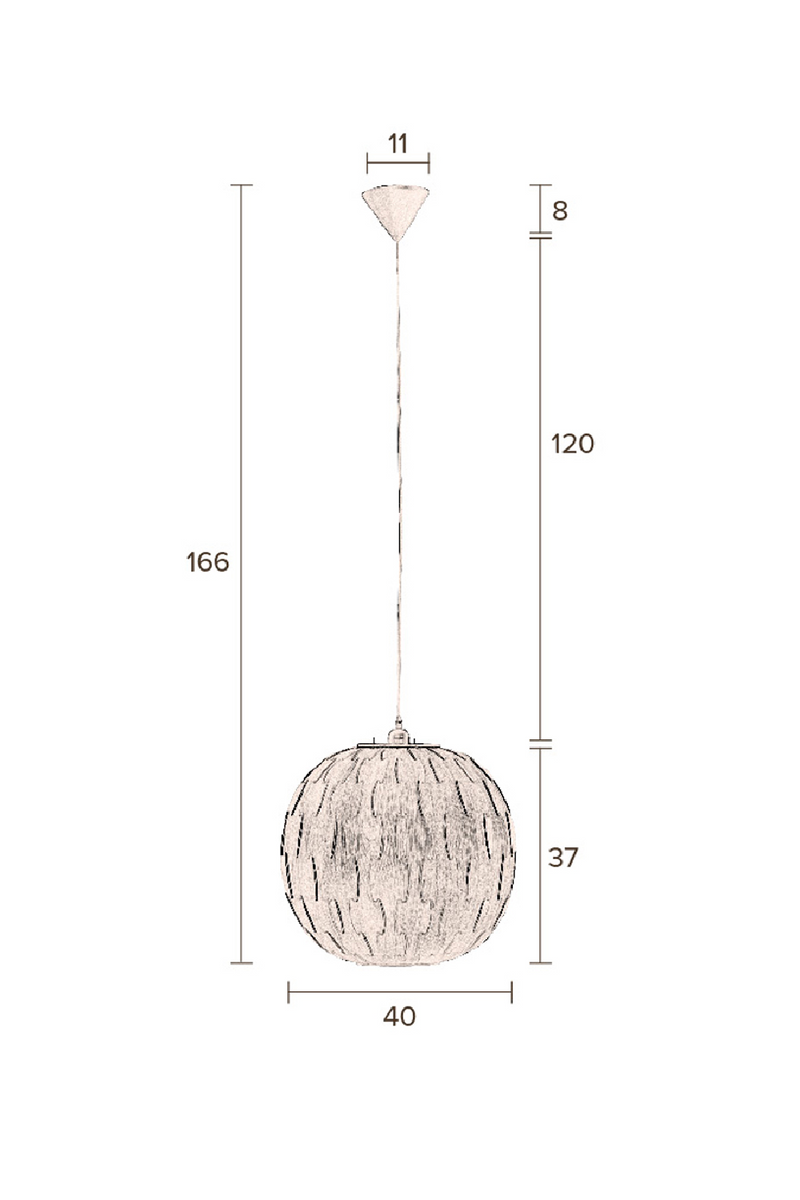 Round Wood Pendant Lamp | Dutchbone Bond | Oroatrade.com