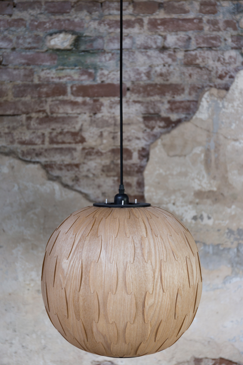 Round Wood Pendant Lamp | Dutchbone Bond | Oroatrade.com