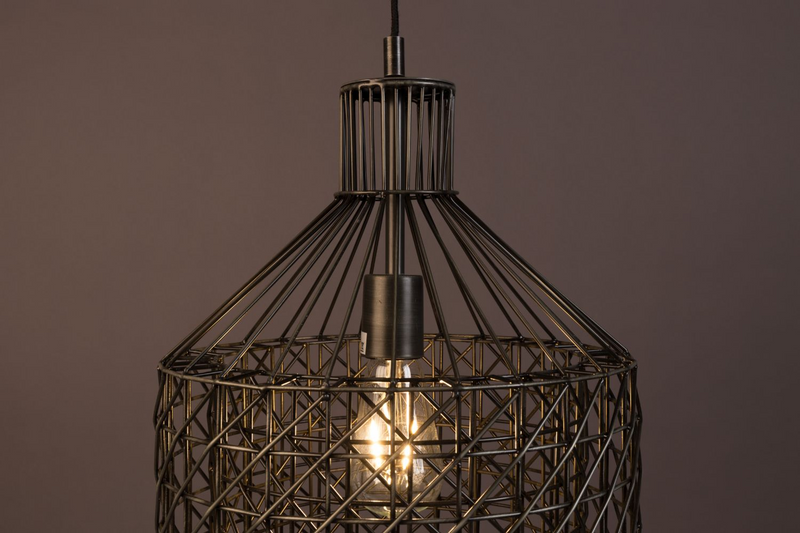 Gray Metal Weave Pendant Lamp M | Dutchbone Jim | Oroatrade.com