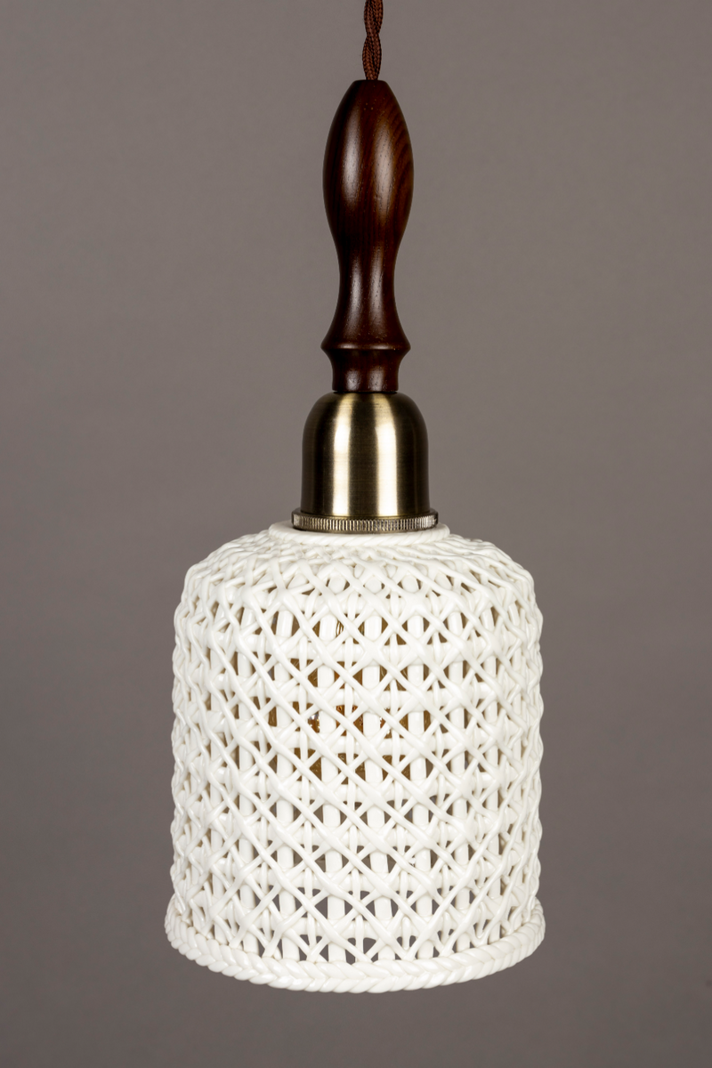 White Ceramic Pendant Lamp | Dutchbone Poppy | Oroatrade.com