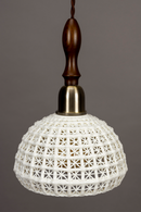 White Ceramic Pendant Lamp | Dutchbone Poppy | Oroatrade.com