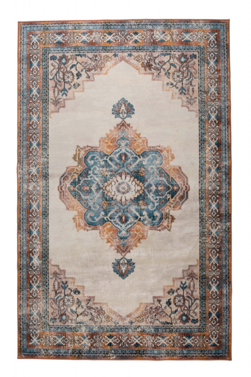 Blue Herati Carpet | Dutchbone Mahal | Oroatrade.com