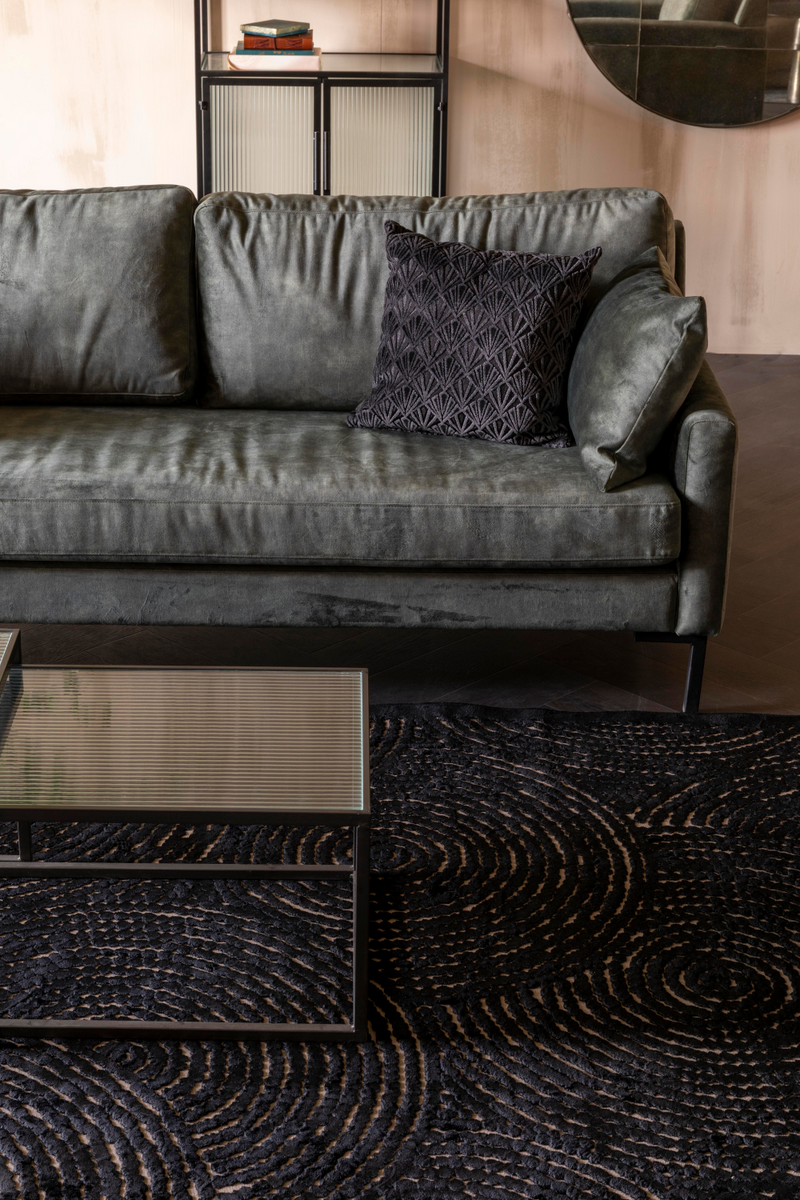 Black Patterned Carpet | Dutchbone Dots | Oroatrade.com
