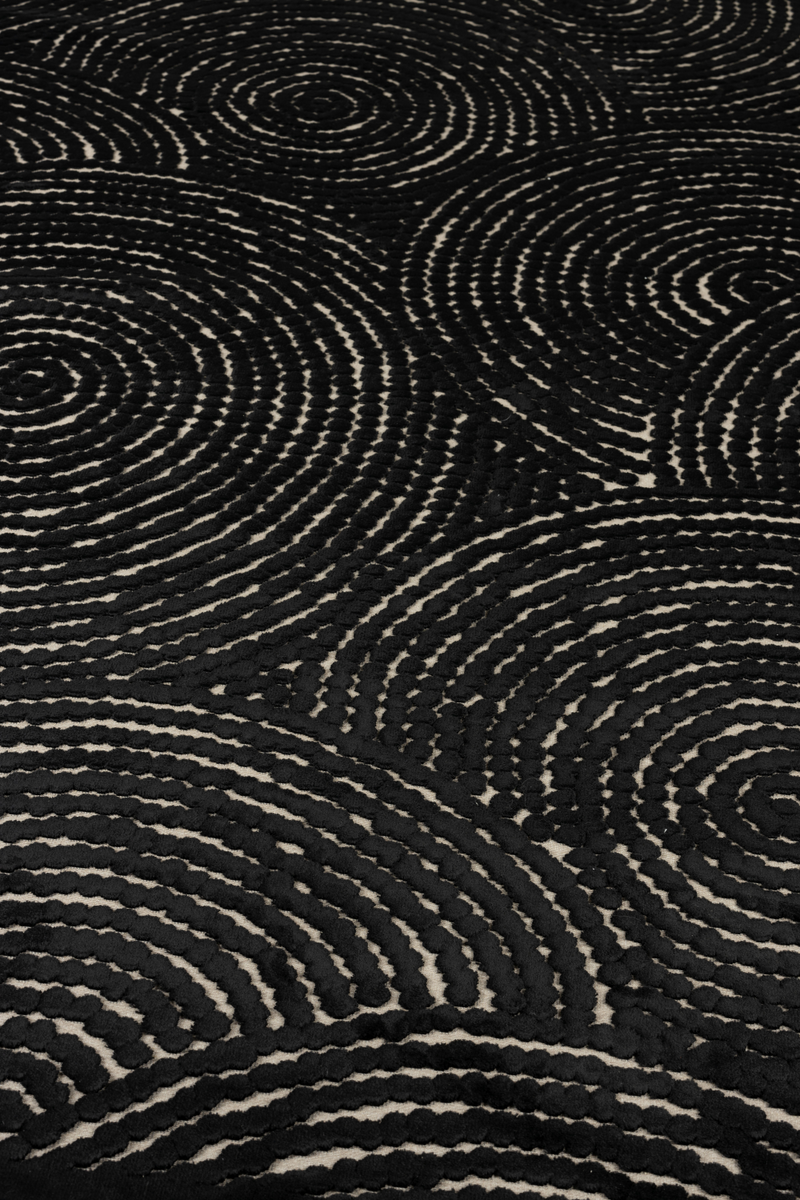 Black Patterned Carpet | Dutchbone Dots | Oroatrade.com