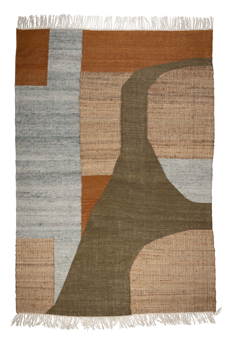 Abstract Print Fringed Carpet | Dutchbone Pavilion | Oroatrade.com