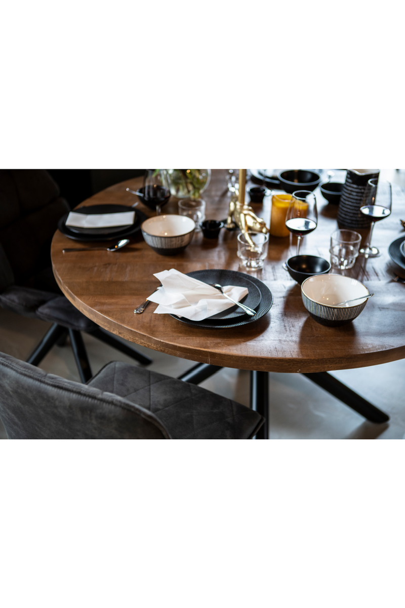 Round Wooden Dining Table (L) | Eleonora Mango | OROA TRADE.com