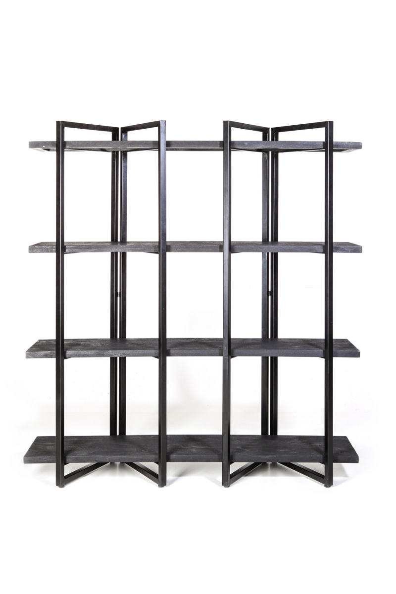 Black Wood 4-Shelf Bookcase | Eleonora Eddy High | OROA TRADE.com