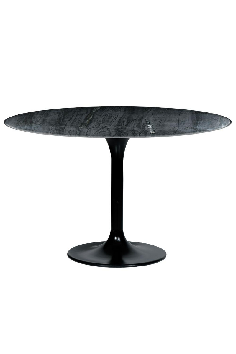 Black Round Pedestal Dining Table | Eleonora Marble | OROA TRADE.com