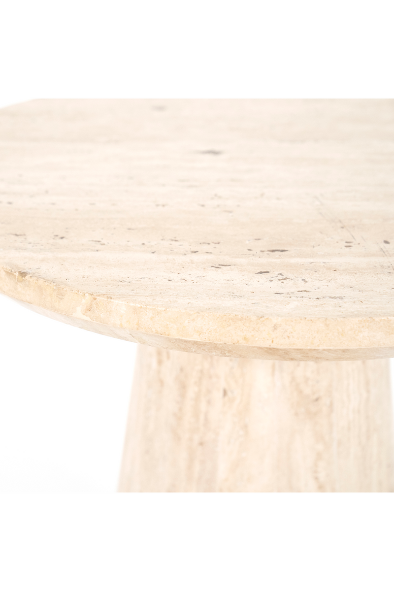 Travertine Pedestal Side Table | Eleonora Aime | Oroatrade.com