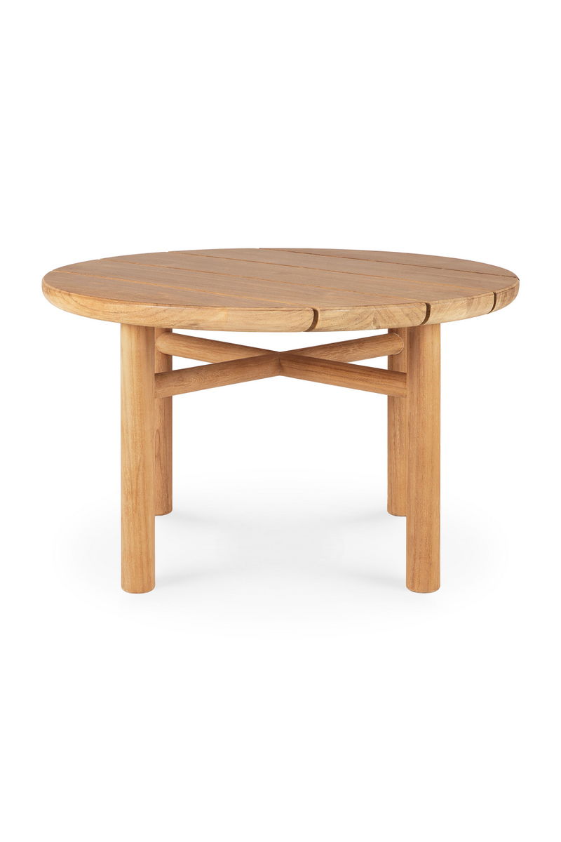 Round Slatted Outdoor Side Table | Ethnicraft Quatro | Oroatrade.com