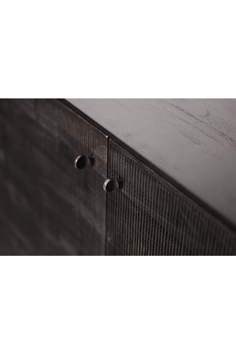 Black Teak Cupboard | Ethnicraft Grooves | OROA TRADE