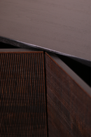 Varnished Teak Black Sideboard | Ethnicraft Grooves | OROA TRADE