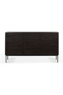 Varnished Teak Black Sideboard | Ethnicraft Grooves | OROA TRADE