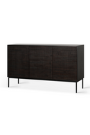 Varnished Teak Black Sideboard | Ethnicraft Grooves | OROA TRADE