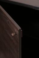 Varnished Teak Black Sideboard | Ethnicraft Grooves | OROA TRADE