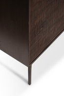 Varnished Teak Black Sideboard | Ethnicraft Grooves | OROA TRADE