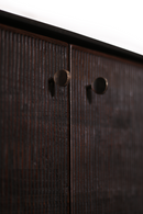 Varnished Teak Black Sideboard | Ethnicraft Grooves | OROA TRADE
