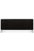 Varnished Teak Black Sideboard | Ethnicraft Grooves | OROA TRADE