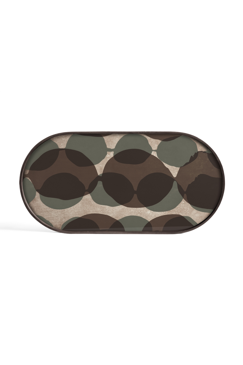 Oblong Printed Glass Tray (M) | Ethnicraft Connected Dots | OROA TRADE.com