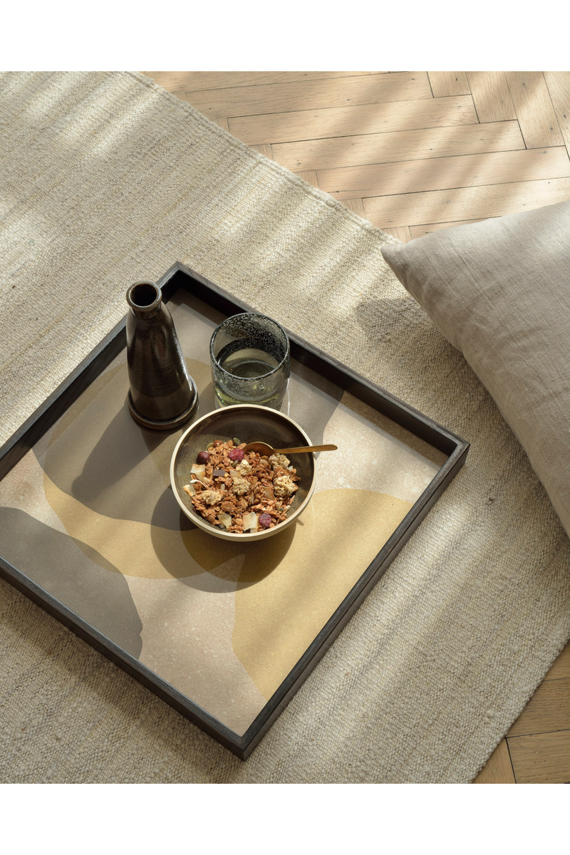 Square Earth-Toned Glass Tray | Ethnicraft Cinnamon | OROA TRADE.com
