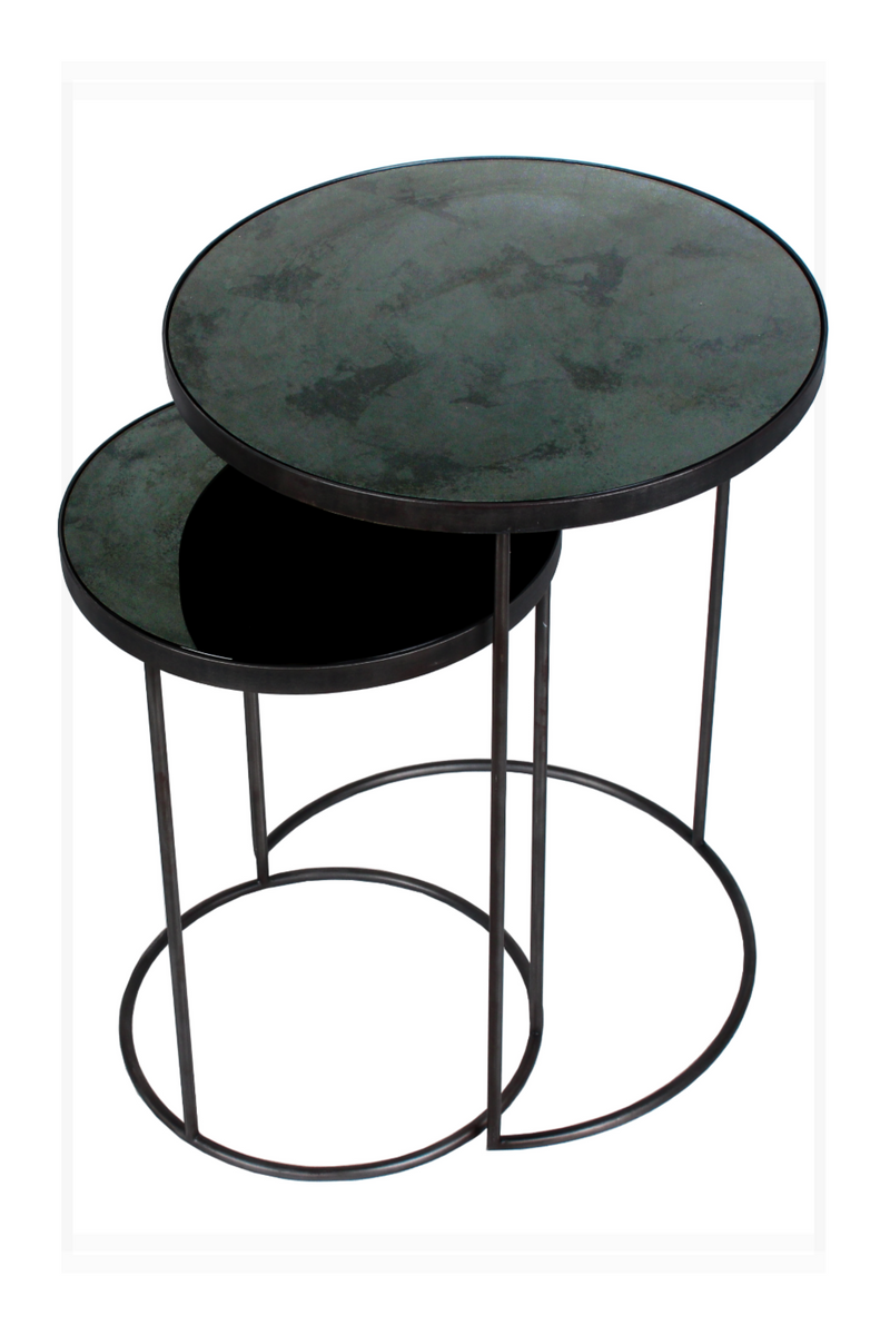 Round Nesting Side Table Set (2) | Ethnicraft Mirrored | Oroatrade.com