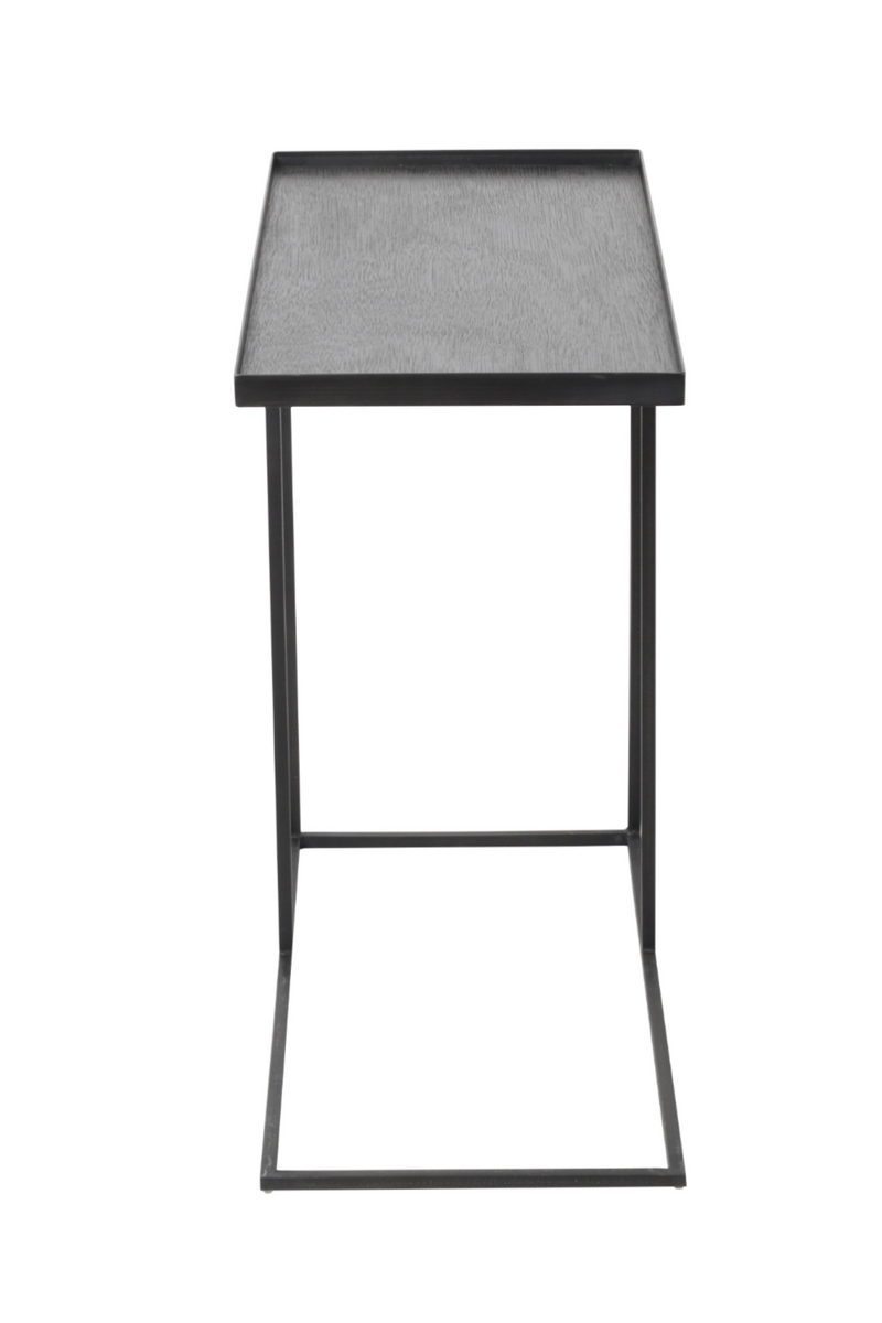 Black C-Shaped Side Table | Ethnicaft Tray | OROA TRADE