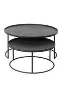 Round Tray Coffee Table set (2) | Ethnicraft | OROA TRADE