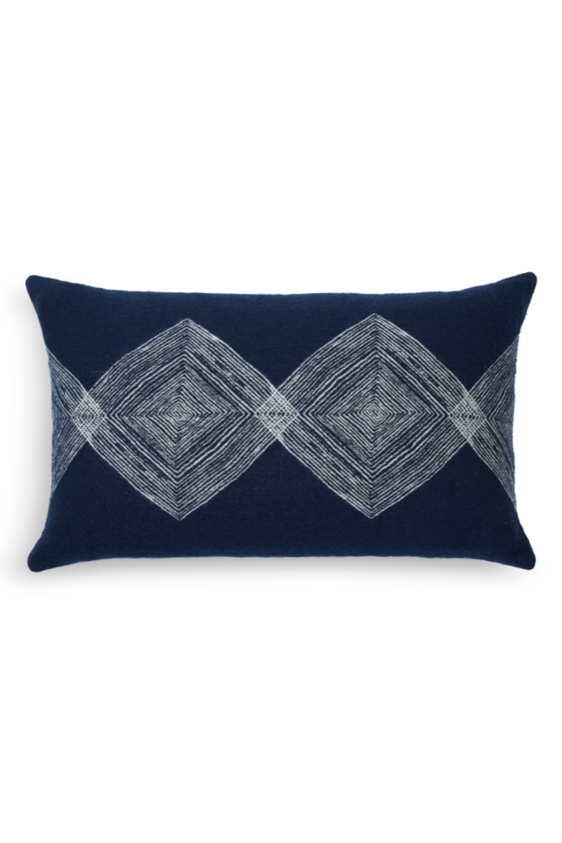 Blue Lumbar Throw Pillows (2) | Ethnicraft Linear Diamonds | Oroatrade.com