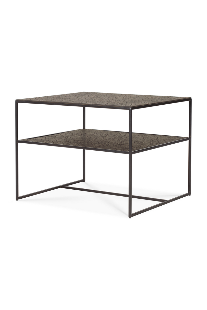 Metallic Side Table With Undershelf | Ethnicraft Pentagon │ Oroatrade.com