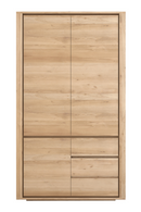 3-Door Oak Wood Wardrobe Cabinet | Ethnicraft Shadow | OROA TRADE