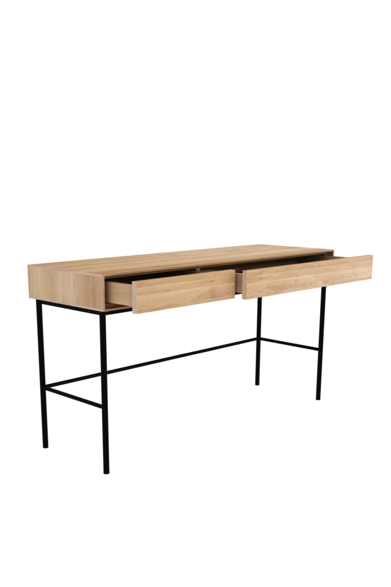 Varnished Oak 2-Drawer Desk | Ethnicraft Whitebird | Oroatrade.com