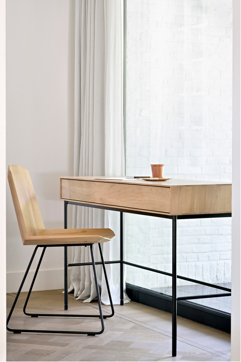 Varnished Oak 2-Drawer Desk | Ethnicraft Whitebird | Oroatrade.com