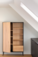 1-Door Oak Wood Cabinet | Ethnicraft Blackbird | OROA TRADE