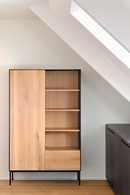 1-Door Oak Wood Cabinet | Ethnicraft Blackbird | OROA TRADE
