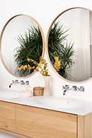 Oak Round Wall Mirror | Ethnicraft Layers | OROA TRADE