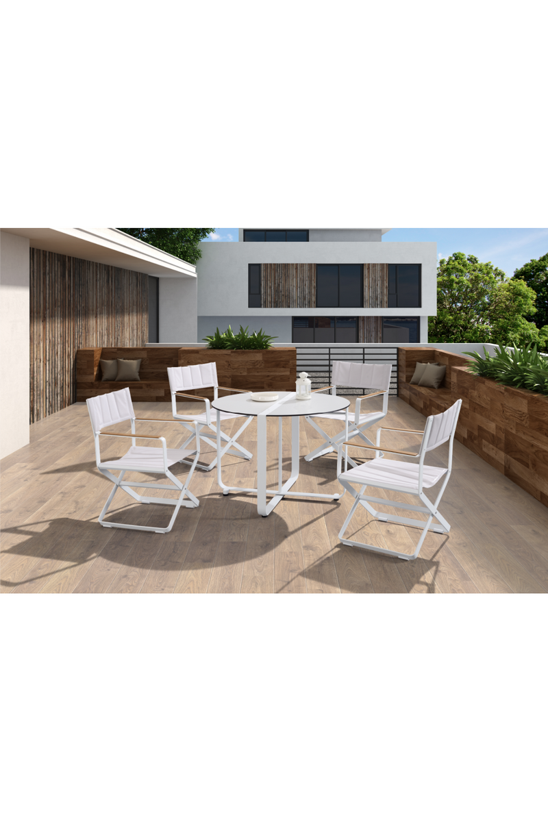 White Outdoor Round Table | Higold Clint | Oroatrade.com