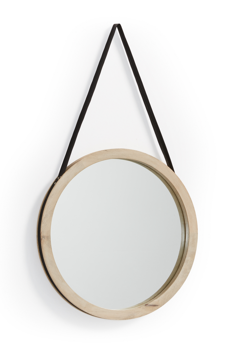 Leather Strap Accent Mirror | La Forma Grek  | Woodfurniture.com
