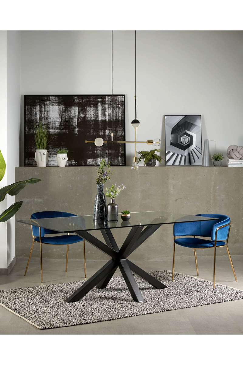 Black Legged Glass Dining Table | La Forma Argo | Oroatrade.com