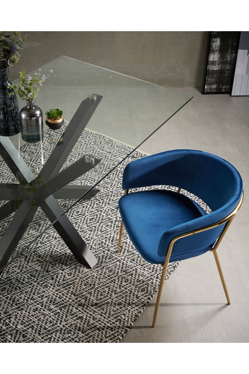 Black Legged Glass Dining Table | La Forma Argo | Oroatrade.com
